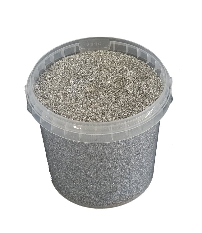 Silberfarbenes Quarzsand | 0,1 - 0,5 Millimeter Dekorsand | 1 Liter pro Eimer | Pro 6 Eimer zu bestellen