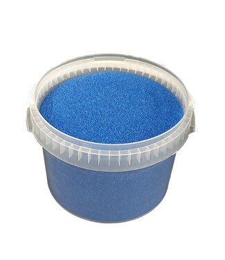 QC Blauer Quarzsand | 0,1 - 0,5 Millimeter Dekosand | 3 Liter pro Eimer | Pro Eimer