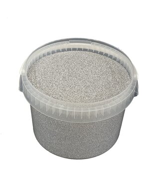 QC Silberfarbenes Quarzsand | 0,1 - 0,5 Millimeter Dekosand | 3 Liter pro Eimer | Pro Eimer