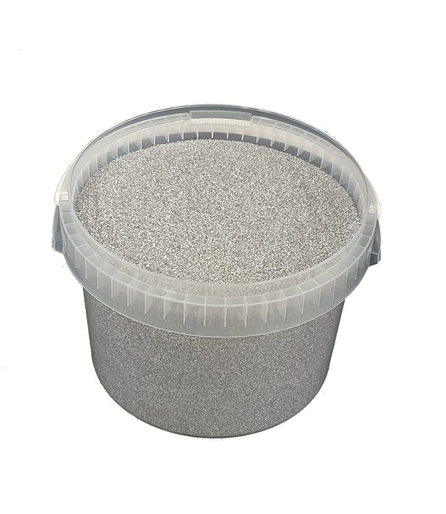 Silberfarbenes Quarzsand | 0,1 - 0,5 Millimeter Dekorsand | 3 Liter pro Eimer | Pro Eimer zu bestellen