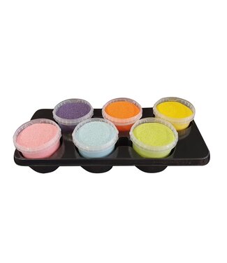QC Mix Farben Quarzsand | 0,1 - 0,5 Millimeter Dekosand | 1 Liter pro Eimer | Pro 6 Eimer