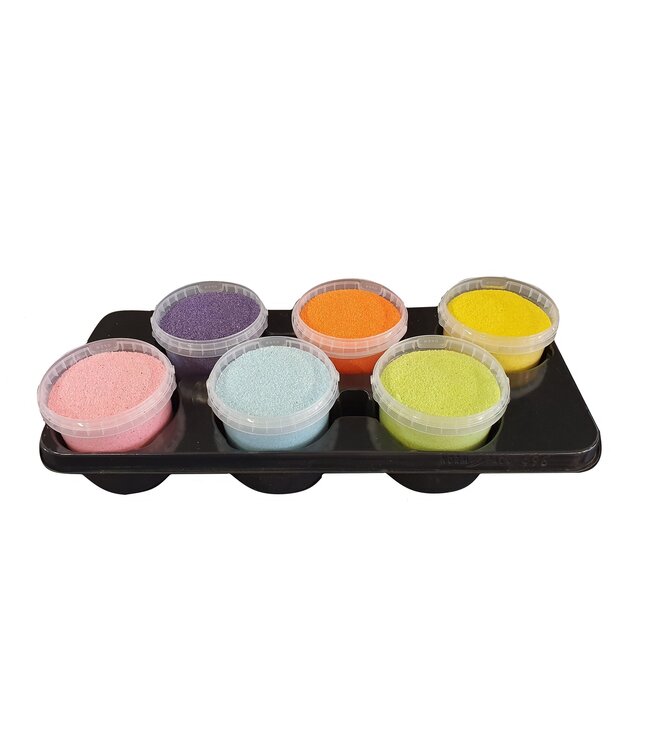 Mélange de couleurs Sable de quartz | 0,1 - 0,5 millimètre sable décoratif | 1 litre par seau | Commande par 6 seaux