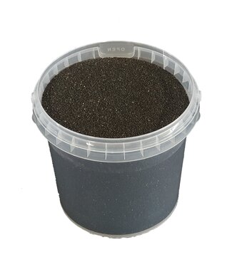 QC Schwarzer Quarzsand | 0,1 - 0,5 Millimeter Dekorsand | 1 Liter pro Eimer | Pro 6 Eimer