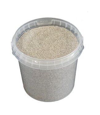 QC Hellgrauer Quarzsand | 0,1 - 0,5 Millimeter Dekorsand | 1 Liter pro Eimer | Pro 6 Eimer