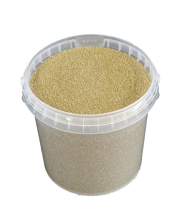 Sable de quartz doré | Sable décoratif de 0,1 à 0,5 millimètre | 1 litre par seau | Commande par 6 seaux