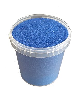 QC Blauer Quarzsand | 0,1 - 0,5 Millimeter Dekorsand | 1 Liter pro Eimer | Pro 6 Eimer