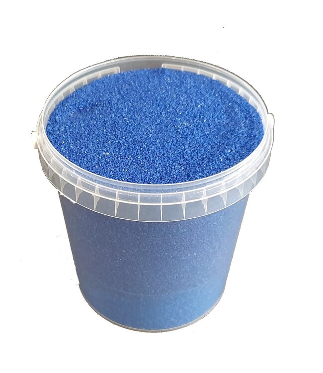 Sable de quartz bleu | Sable décoratif de 0,1 à 0,5 millimètre | 1 litre par seau | Commande par 6 seaux