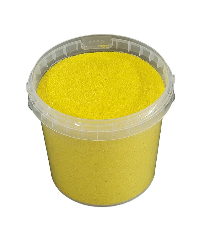 Gelber Quarzsand | 0,1 - 0,5 Millimeter dekorativer Sand | 1 Liter pro Eimer | Pro 6 Eimer zu bestellen