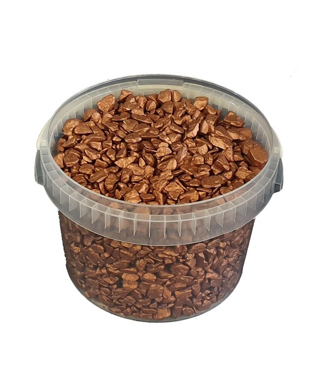 Koperkleurige decoratieve rocks | 9 - 13 millimeter steentjes | 3 liter per emmer | Per emmer te bestellen