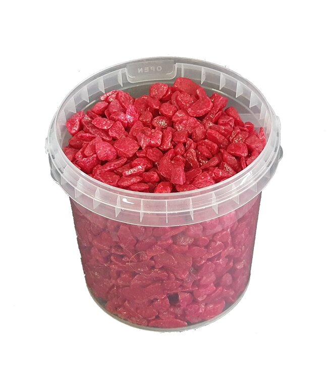 Cerise dekorative Steine | 9 - 13 Millimeter Kieselsteine | 1 Liter pro Eimer | Bestellbar pro 6 Eimer