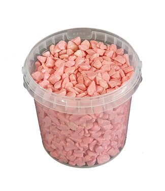 QC Rosa dekorative Steine | 9 - 13 Millimeter Kieselsteine | 1 Liter pro Eimer | Pro 6 Eimer