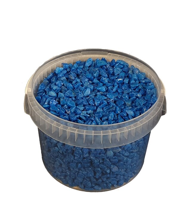 Blauwe decoratieve rocks | 9 - 13 millimeter steentjes | 1 liter per emmer | Per 6 emmers te bestellen