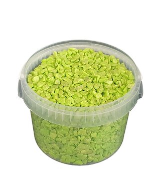 QC Hellgrüne dekorative Steine | 9 - 13 Millimeter Kieselsteine | 3 Liter pro Eimer | Pro Eimer