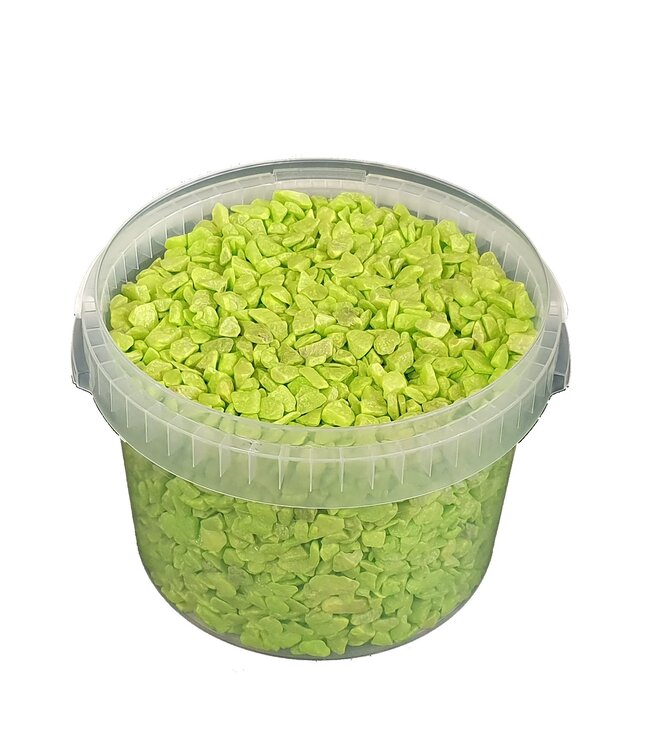 Hellgrüne dekorative Steine | 9 - 13 Millimeter Kieselsteine | 3 Liter pro Eimer | Pro Eimer bestellbar