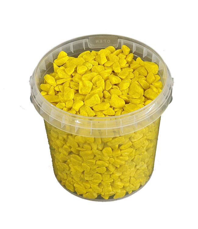 Gelbe dekorative Steine | 9 - 13 Millimeter Kieselsteine | 1 Liter pro Eimer | Pro 6 Eimer bestellbar