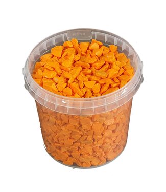 QC Oranje dekorative Steine | 9 - 13 Millimeter Kieselsteine | 1 Liter pro Eimer | Pro 6 Eimer