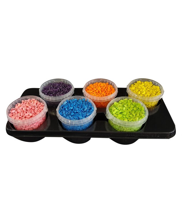 Decorative stones mixed colours | Bucket content 1 litre | Available to order per 6 buckets