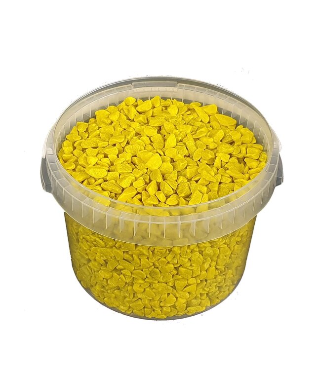 Gelbe dekorative Steine | 9 - 13 Millimeter Kieselsteine | 3 Liter pro Eimer | Pro Eimer bestellbar