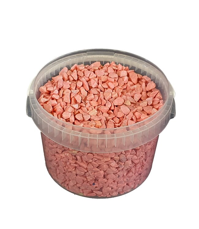 Roze decoratieve steentjes | Emmerinhoud 3 liter | Per emmer te bestellen