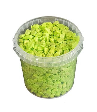QC Hellgrüne dekorative Steine | 9 - 13 Millimeter Kieselsteine | 1 Liter pro Eimer | Pro 6 Eimer