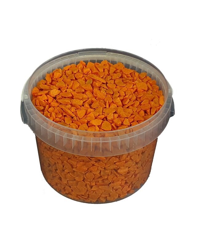 Orangene dekorative Steine | 9 - 13 Millimeter Kieselsteine | 3 Liter pro Eimer | Pro Eimer bestellbar