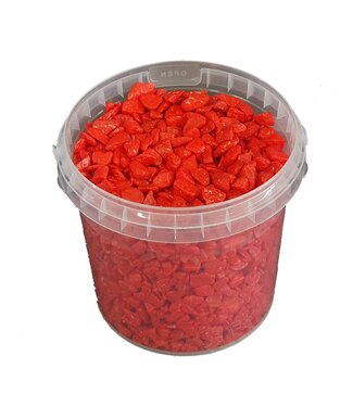 QC Rote dekorative Steine | 9 - 13 Millimeter Kieselsteine | 1 Liter pro Eimer | Pro 6 Eimer