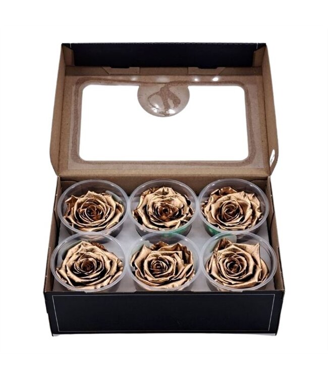 Metal gold-preserved roses | 6 pieces per box | Order per box