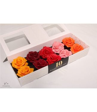 AD Mixed colours silk wax roses Moods Festival mix | Per 10 pieces