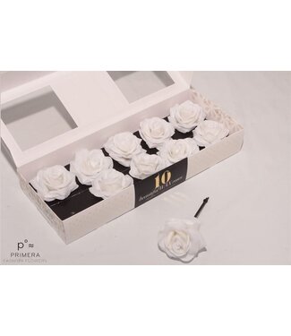 AD Roses en cire de soie blanche | Par 10 pièces