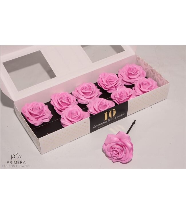 Pink silk wax roses | 10 pieces per box | Available per box