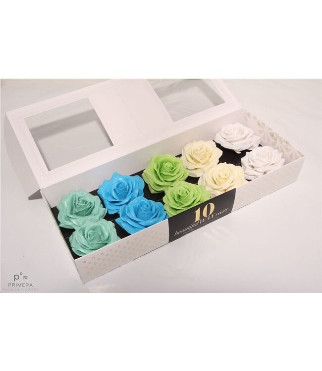 Mixed colours silk wax roses Moods Breez mix | 10 pieces per box | Order per box