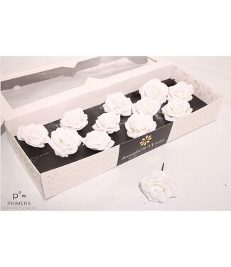 AD Roses en cire de soie blanches comme neige White Snow | Taille M | Par 12 pièces