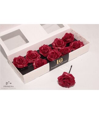 AD Bordeaux red silk wax roses | Per 10 pieces