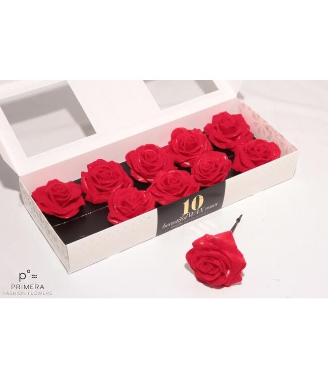 Red silk wax roses Red Velvet | 10 per box | Order per box