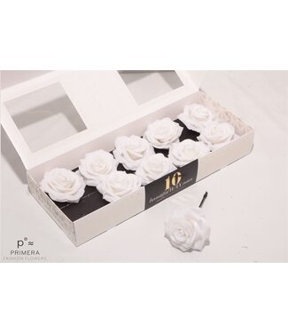 AD Snow white silk wax roses | Per 10 pieces