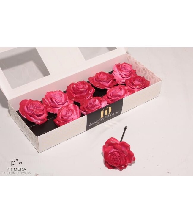 Red silk wax roses Pink Blush | 10 pieces per box | Order per box