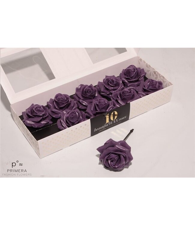 Purple silk wax roses | 10 pieces per box | Order per box