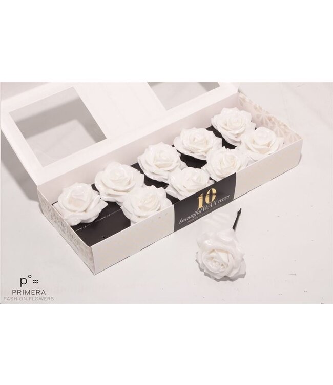 White silk wax roses White Diamond | 10 pieces per box | Order per box