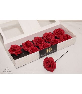 AD Christmas coloured silk wax roses Cherry Red | Per 10 pieces