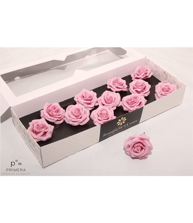 Light pink silk wax roses | Size M | 12 pieces per box | Order per box