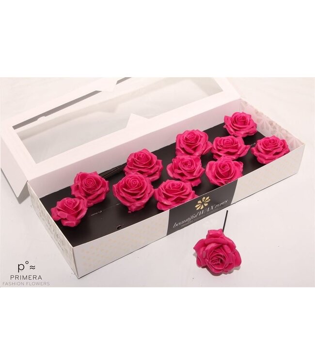 Christmas coloured silk wax roses | Size M | 12 pieces per box | Order per box