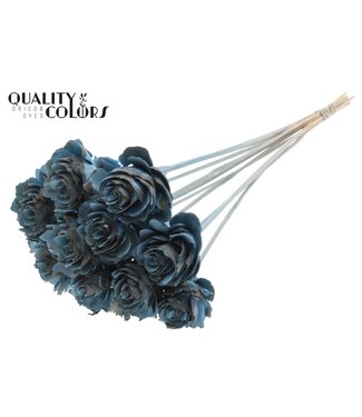 QC Shola Cabbage Rose 6cm per stem Light Blue ( x 50 )