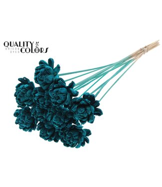 QC Shola New Beauty Rose 6cm on stem Turquoise ( x 50 )