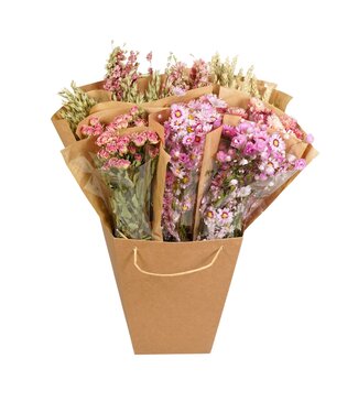 ME Droogbloemen-Dried Mono Mix 50cm-Pink | Per 12 stuks