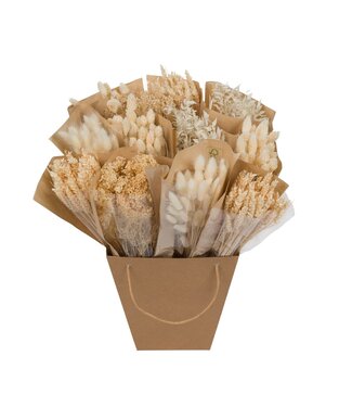 ME Droogbloemen-Dried Mono Mix 50cm-White | Per 12 stuks