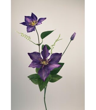 Silk Flowers by JJ Paarse clematis zijden bloem | Lengte 76 centimeter | Per stuk