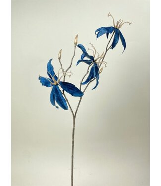 Silk Flowers by JJ gloriosa | blauw/zilvergoud | 68 centimeter | Per stuk