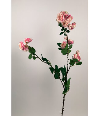 Silk Flowers by JJ Roze trosroos zijden bloem | Lengte 89 centimeter | Per stuk