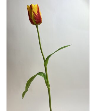 Silk Flowers by JJ Gelb-rote Tulpen-Seidenblume | Länge 65 Zentimeter | Pro Stück