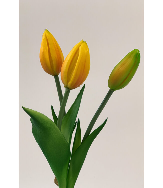 Gelber Tulpenstrauß Seidenblumen | Länge 25 Zentimeter | Einzeln bestellen